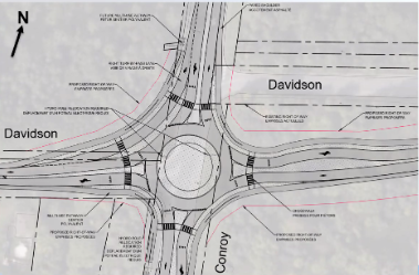 Conroy Rd and Davidson Roundabout